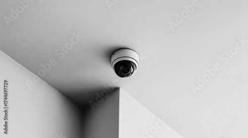 Modern Security Camera Installed in a Contemporary Space for Effective Surveillance and Safety Monitoring