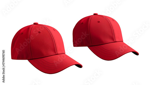 Stylish sportswear red cap isolated on transparent background