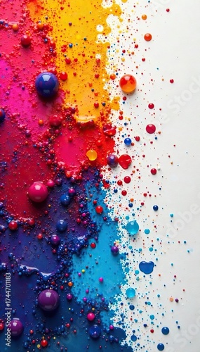 Vibrant Watercolor Paint Splatter on Canvas Artistic Expression and Creative Freedom