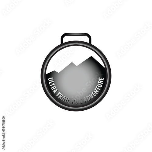 mountain marathon trail run medal design,trail run logo design