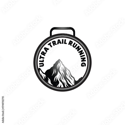 mountain marathon trail run medal design,trail run logo design