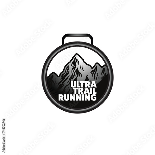 mountain marathon trail run medal design,trail run logo design