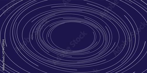 Abstract blue background. Curved swirl line design. Spiral lines. Geometric oval pattern. Futuristic technology concept. Vector illustration.