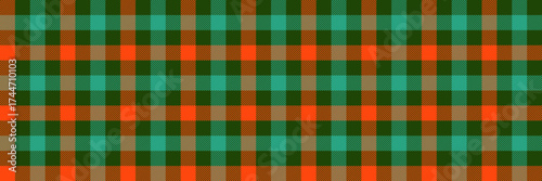 Checkered seamless pattern. Red and green gingham background. New year tartan texture for wrapping paper, present box decoration, fabric, textile swatch. Christmas vichy plaid backdrop. Vector 
