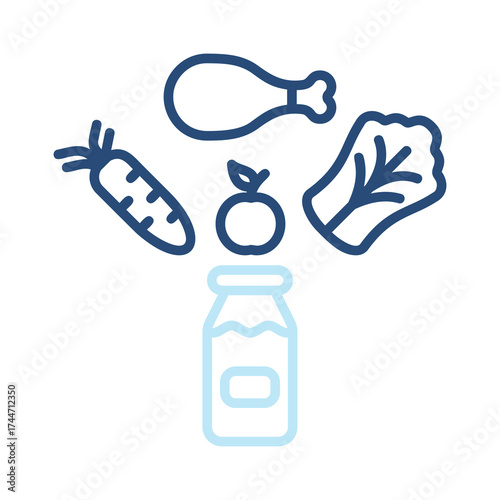 Nutrient Icon Color Outline Style. Vector Illustration Design