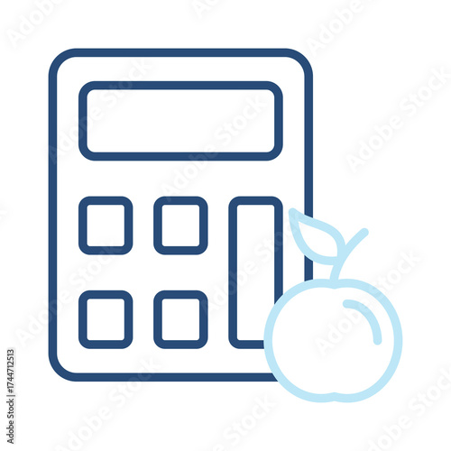 Calories Calculator Icon Color Outline Style. Vector Illustration Design