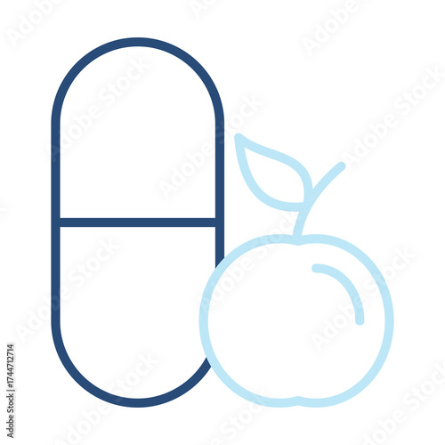 Vitamin Icon Color Outline Style. Vector Illustration Design