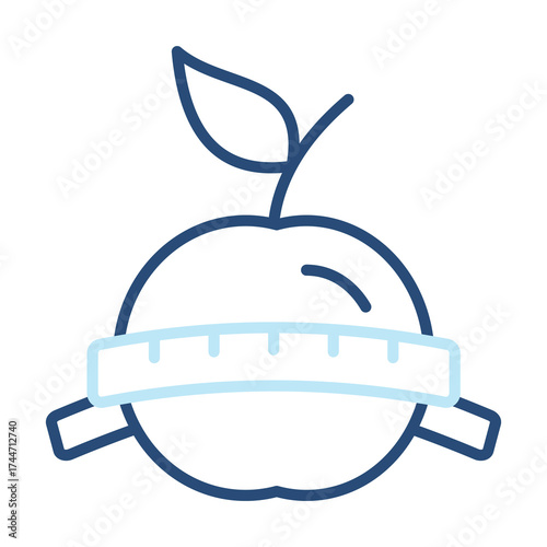 Diet Icon Color Outline Style. Vector Illustration Design