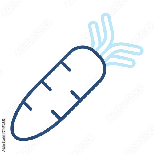 Carrot Icon Color Outline Style. Vector Illustration Design