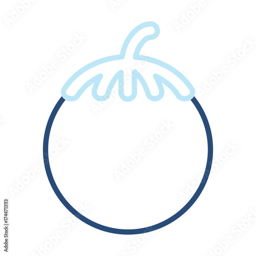 Tomato Icon Color Outline Style. Vector Illustration Design