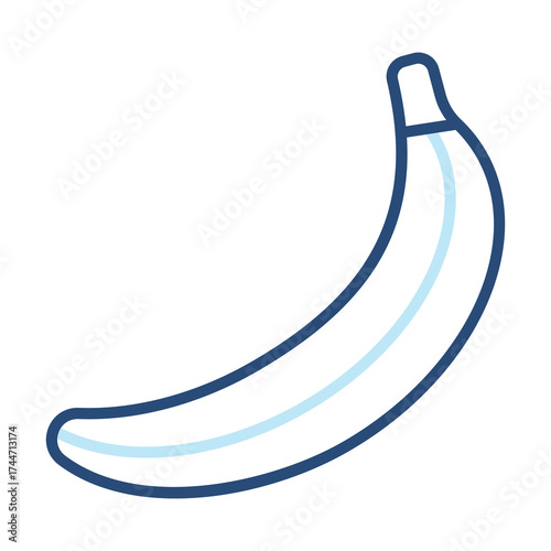 Banana Icon Color Outline Style. Vector Illustration Design