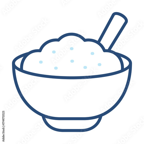 Oatmeal Icon Color Outline Style. Vector Illustration Design