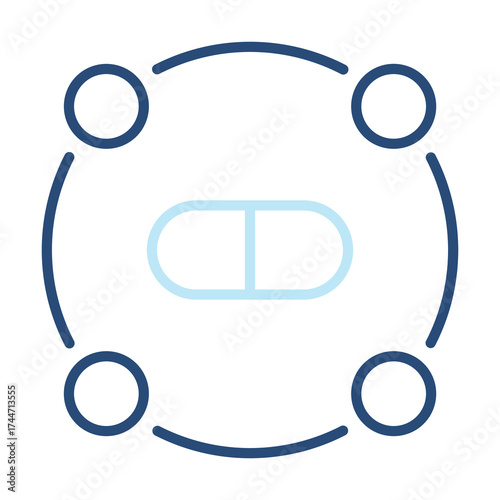 Multivitamin Icon Color Outline Style. Vector Illustration Design