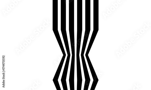 Abstract perspective line wave stripes with 3d dimensional effect. optical art illusion, vector eps10