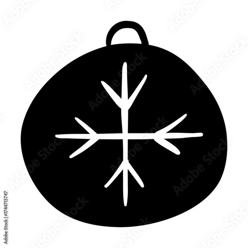 snowflake ornament black icon