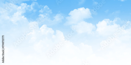 Blue sky with beautiful natural white clouds. Blue Sky vector