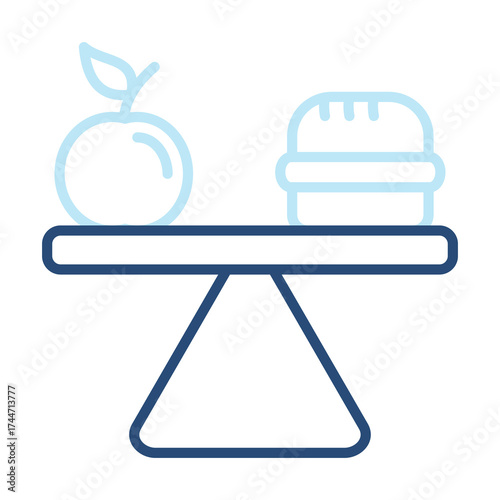 Balanced Diet Icon Color Outline Style. Vector Illustration Design