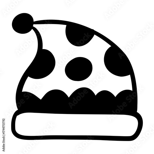 polka hat black icon