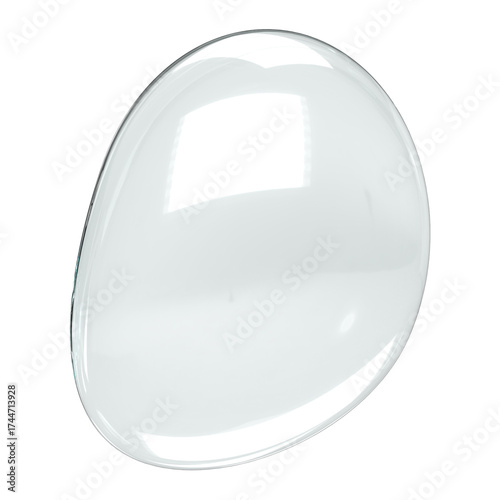 Single Reflective Teal Liquid Droplet with Abstract Background Elements glossy isolated on a transparent background