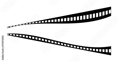 Vintage Movie Film Strip Frame Isolated on Transparent Background, Classic Cinema Tape Reel Border, Retro Photo Film Roll, Old Video Frame Strip Template Design