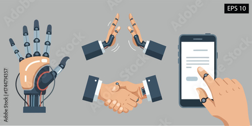 Human and Robot Interaction Handshake, Touch, and Communication