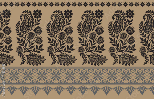 Ethnic Motifs Ikat floral paisley embroidery floral. Ethnic Saree Ethnic oriental pattern traditional.Ikat embroidery style abstract embroidery design for texture,fabric,clothing,wrapping,decoration	
