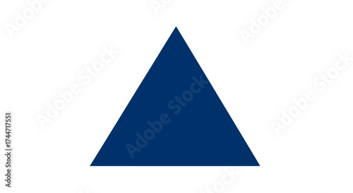 Geometric simplicity a focused image of a solid blue triangle isolated on a pristine white