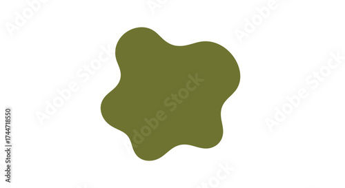 Organic form in olive green creating a natural aesthetic for design applications