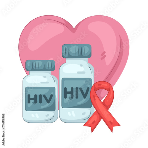 Illustration of Aids And Hiv Medication