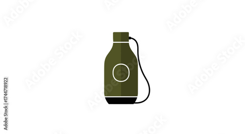 Vector illustration of reusable canteen water bottle perfect for outdoor adventures and fitness