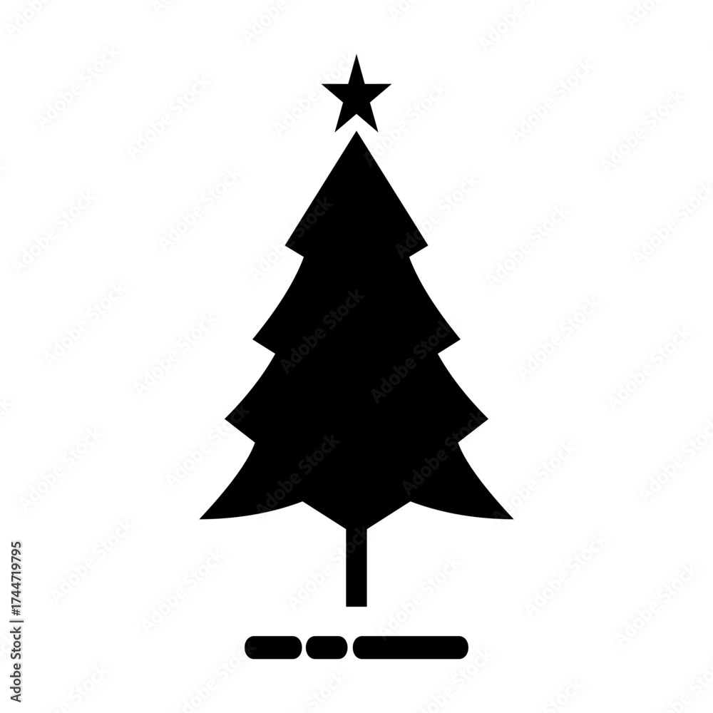 Obraz premium Pine tree icon. With black and white background.