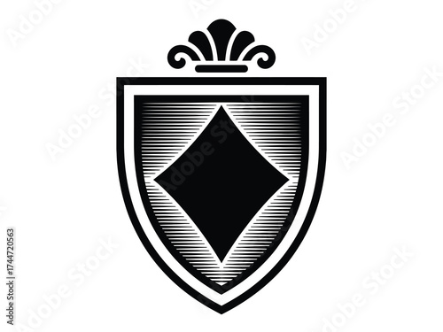 Elegant Diamond Symbol on a Crest A Classic Emblem of Distinction and Timeless Design