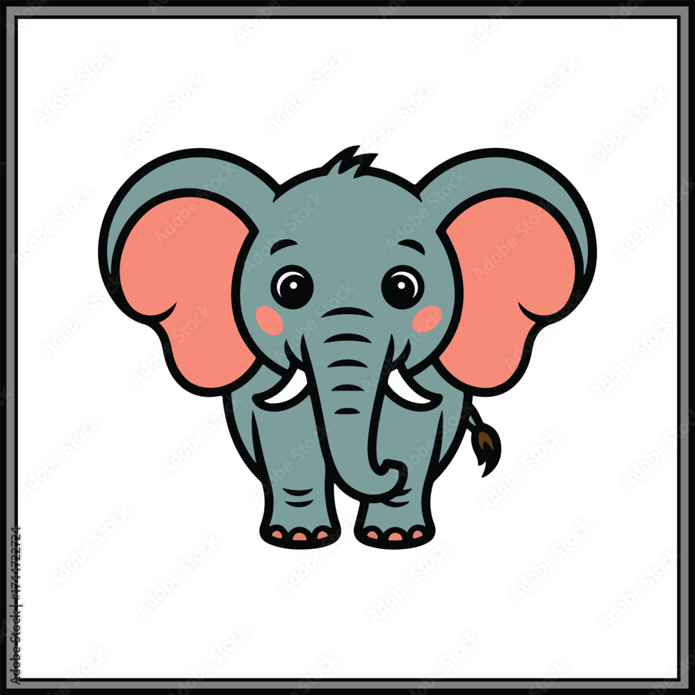 Naklejka premium elephant color vector design