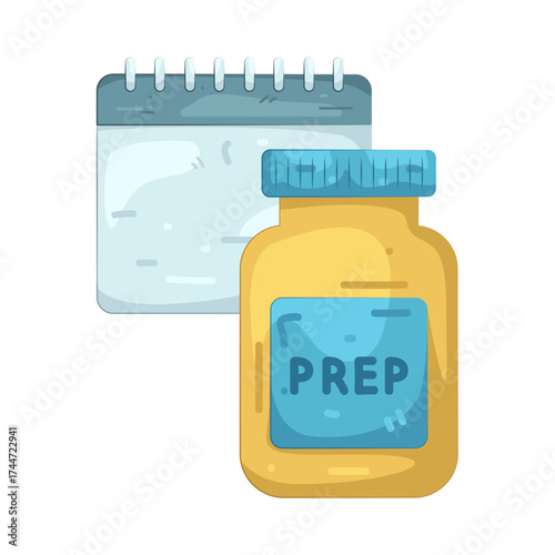 Illustration of PrEP Medication and Calendar