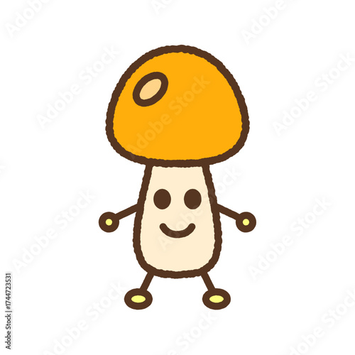 キャラクター風の食べ物アイコン　なめこ