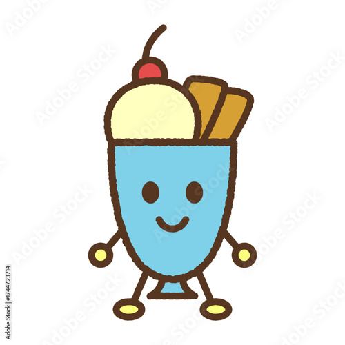 キャラクター風の食べ物アイコン　パフェ