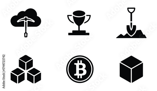 Fantasy Game, Magic, and Role-Playing Glyph Icon Set.