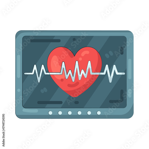 Illustration of Heart Rate Monitor with Heart