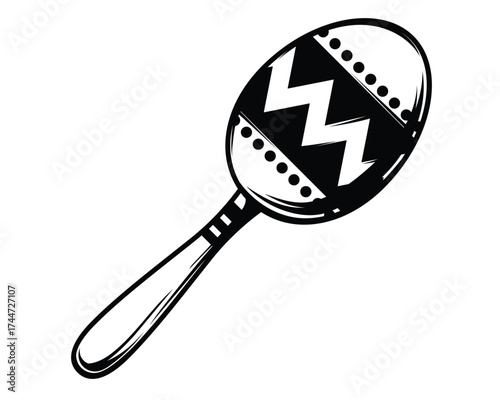 Mexican maracas black shape icon silhouette vector flat illustration design on white background