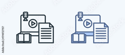 Blended Learning Multiple Style Icon Collection