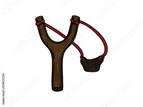 vector illustration of a slingshot with a white background