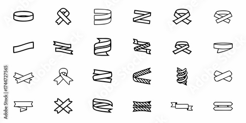 Celebrate with style using these versatile ribbon icons, perfect for party invitations, gift tags, and website decorations to add a touch of festive elegance