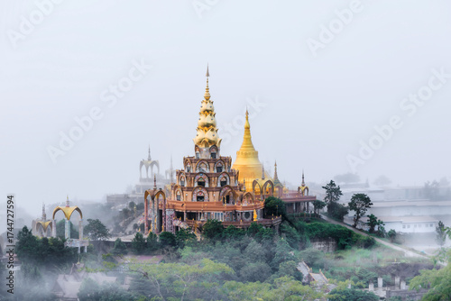 Wat Phra That Pha Sorn Kaew or Pha Sorn Kaew temple with foggy, Phetchabun, Thailand