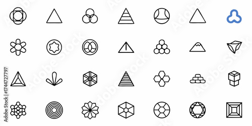 Geometric shapes collection for creative design projects, explore endless possibilities with these icons, perfect for branding, logos, and modern abstract compositions