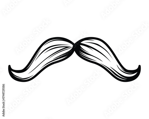 mexican mustache black shape icon silhouette vector flat illustration design on white background