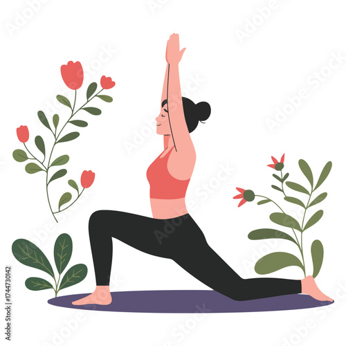 Yoga Poses Collection Vector Illustration