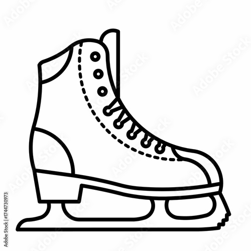 Ice skate icon, winter sport illustration