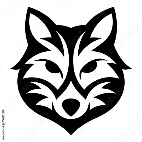 Modern geometric wolf logo design