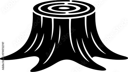 tree stum silhouette vector illustration