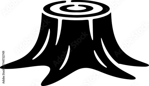 tree stum silhouette vector illustration